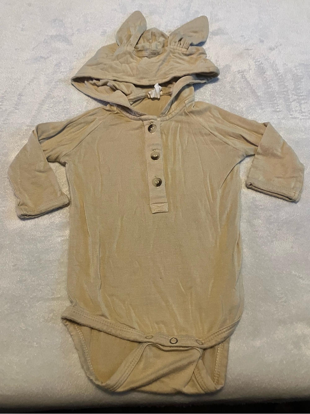 kate quinn Beige Hooded One-Piece with Bunny Ear Details